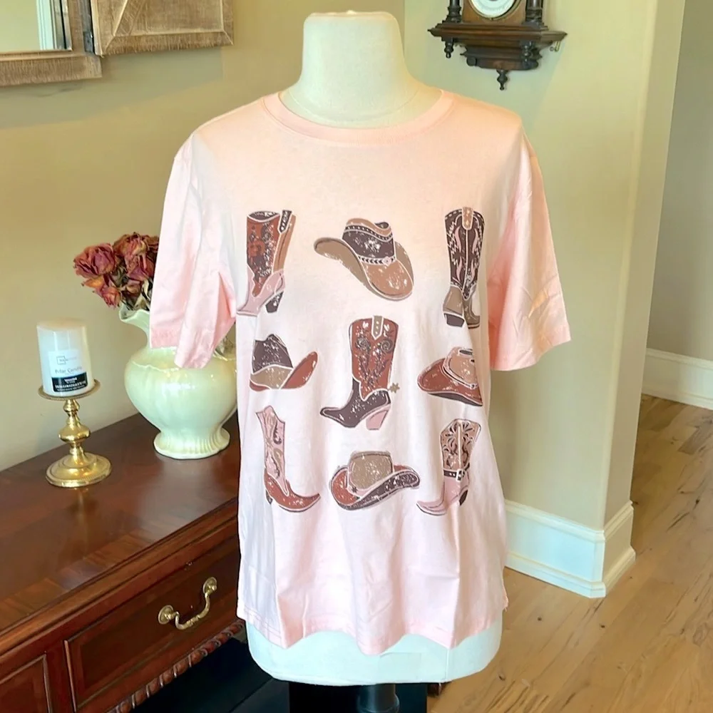 Oversized Cowgirl Western T-shirt New